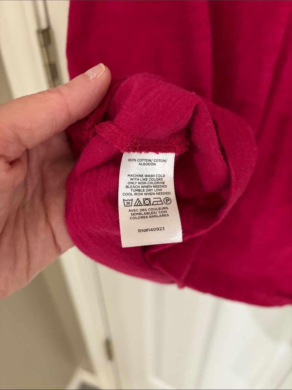 LOFT Ruffle V-Neck Long Sleeve Top - Raspberry Pink - Picture 4 of 4